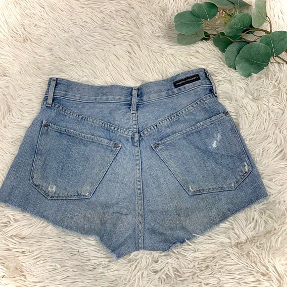 Citizens of Humanity Distressed High Rise Denim Jean Shorts Size 24 - Picture 2 of 8